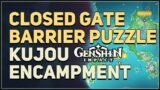 Kujou Encampment Closed Gate Barrier Electroculus Genshin Impact