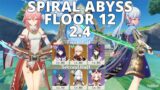 Yae Mono Electro & Ayaka Freeze Spiral Abyss Floor 12 2.4/2.5 (9 stars) | Genshin Impact