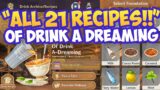 ALL 21 DRINK RECIPES!! Of Drink A Dreaming Event Genshin Impact Bartender Challenge