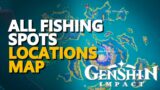 All Fishing Spots Locations Genshin Impact Map