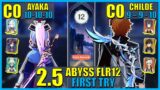 NEW 2.5 Spiral Abyss Floor 12 First Try C0 Ayaka Freeze + C0 Childe Vape Full Clear | Genshin Impact
