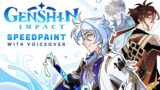 Drawing my Main Men | Genshin Impact SPEEDPAINT