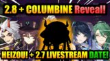NEW COLUMBINE COMING SOON! & HEIZOU!+ 2.7 LIVESTREAM INFO! | Genshin Impact