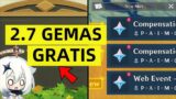 GEMAS GRATIS PELO ATRASO DA YELAN E DA 2.7 GENSHIN IMPACT