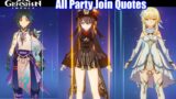 Genshin Impact – All Characters Party Join Quotes