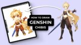 How To Draw Genshin Impact Chibi's (#Shorts) #YouTubePartner