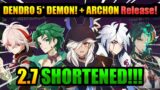 NEW DENDRO ARCHON Info!+ 5* DEMON! & 2.7 SHORT BANNERS! | Genshin Impact
