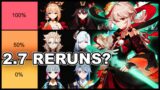 Ranking How Likely Each 5 Star Banner Reruns In 2.7! | Genshin Impact