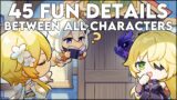 45 Fun Little Details Between All Characters In Genshin Impact