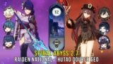 C0 Raiden National and C1 Hutao Double Geo with Yelan – Genshin Impact Abyss 2.7 – Floor 12 9 Stars
