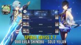 Duo C0 Eula Shinobu and Solo C0 Yelan – Genshin Impact Abyss 2.7 – Floor 12 9 Stars