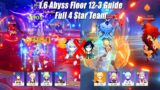 Genshin Impact – 1.6 Abyss Floor 12-3 Full 4 Star Team Gameplay Guide – No Venti Ganyu