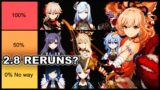 Ranking How Likely Each 5 Star Banner Reruns In 2.8!| Genshin Impact