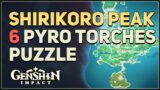 Shirikoro Peak 6 Pyro Torches Puzzle Genshin Impact Tsurumi Island