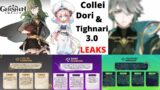 Skills of Collei, Dori & Tighnari has been leaked | Genshin Impact 3.0 leaks | Upcoming characters