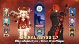 [GI] 2.7 Spiral Abyss Floor 12 – F2P C0 Klee Mono Pyro And C0 Diluc Overvape | Genshin Impact