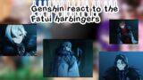 Genshin impact react to fatui harbingers!||rushed/mistakes||