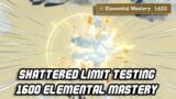 Shattered Elemental Reaction at 1,600 Elemental Mastery (Patch 1.6) | Genshin Impact