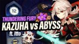 Thundering Fury KAZUHA Plunges Through SPIRAL ABYSS! (ft. Itto Team) | Genshin Impact
