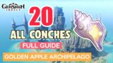 ALL 20 PHANTASMAL CONCHES FULL GUIDE 2.8 Update | Golden Apple Archipelago | Genshin Impact