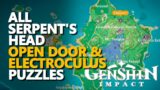 All Serpent's Head Electroculus & Open Door Puzzle Genshin Impact
