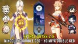 C5 Ningguang Double Geo and C0 Yoimiya Double Geo – Genshin Impact Abyss 2.8 – Floor 12 9 Stars