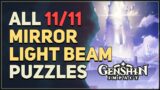 All 11 Frozen Mirror Light Beam Puzzles Genshin Impact