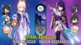 C0 Kokomi Taser and C0 Raiden Aggravate – Genshin Impact Abyss 3.0 – Floor 12 9 Stars