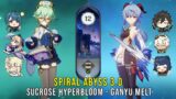 C6 Sucrose Hyperbloom and C0 Ganyu Melt – Genshin Impact Abyss 3.0 – Floor 12 9 Stars