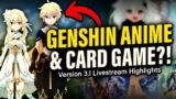 CYNO, NILOU, CANDACE + OFFICIAL ANIME & CARD GAME?! Genshin Impact 3.1 Livestream Highlights