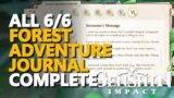Forest Adventure Journal Genshin Impact All 6/6 Quests Complete