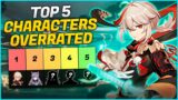TOP 5 OVERRATED Character by the GENSHIN COMMUNITY