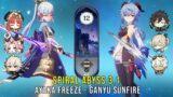 C0 Ayaka Freeze with Nilou and C0 Ganyu Sunfire – Genshin Impact Abyss 3.1 – Floor 12 9 Stars