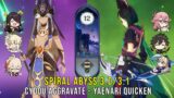 C0 Cyno Beidou Aggravate and C0 Yae Tighnari Quicken – Genshin Impact Abyss 3.0 – Floor 12 9 Stars
