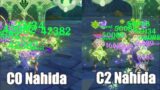 C0 Nahida VS C2 Nahida Damage Comparison With Aggravate Reaction | Genshin Impact