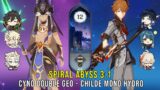 C1 Cyno Double Geo and C0 Childe Mono Hydro – Genshin Impact Abyss 3.1 – Floor 12 9 Stars