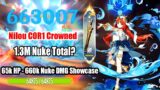 Nilou C0R1 Crowned 65k HP – 660k Nuke DMG Showcase – 1.3 Million DMG Total with 1 Combo?