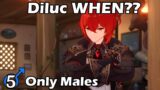 WHEN WILL WE GET DILUC?? Blasting Thru Story! Only Males | Genshin Impact