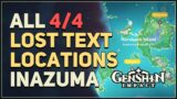 All 4 Inazuma Lost Text Locations Genshin Impact (Yashiori Island)