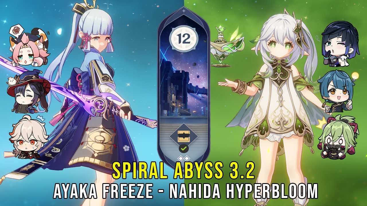 C Ayaka Freeze And C Nahida Hyperbloom Genshin Impact Abyss