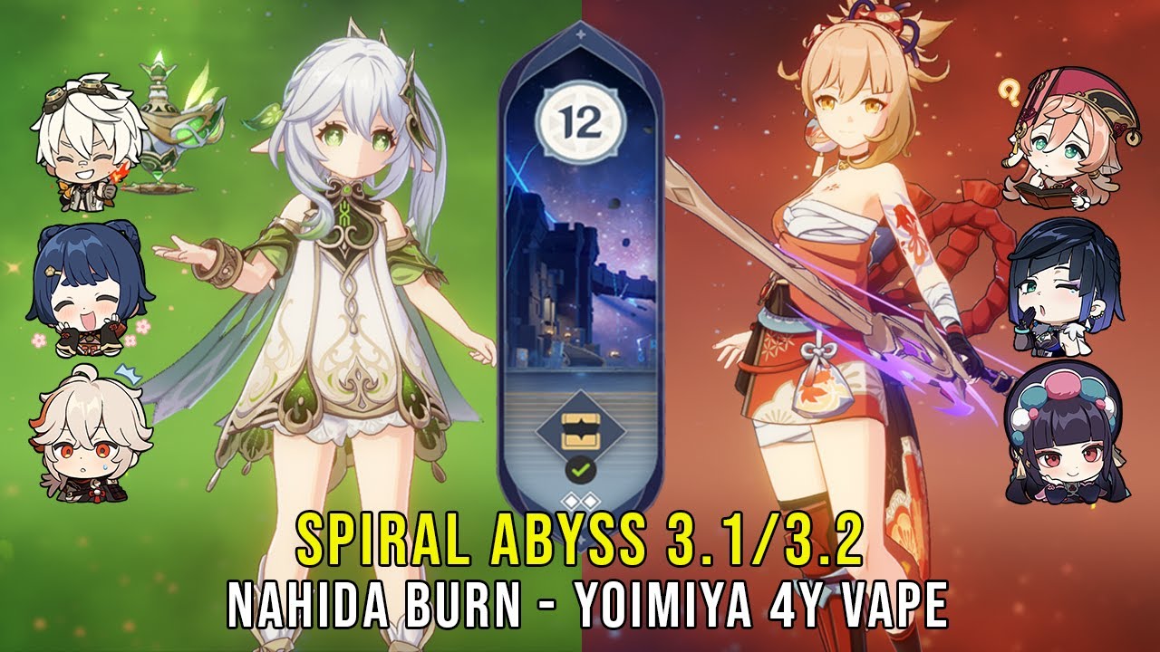 C Nahida Burn And C Yoimiya Y Vape Genshin Impact Abyss Floor Stars