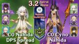 C0 Nahida is INSANE! C0 Nahida DPS & C0 Cyno Nahida Showcase | Spiral Abyss 3.2 – Floor 12 9 Stars