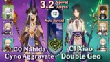 Spiral Abyss 3.2 – C0 Cyno Nahida Aggravate & C1 Xiao Double Geo | Floor 12 9 Stars | Genshin Impact