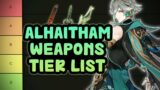 Alhaitham Weapons Tier List (Swords) | Genshin Impact 3.4