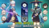 C0 Ayaka Freeze and C0 Wanderer Sunfire – Genshin Impact Abyss 3.2 – Floor 12 9 Stars