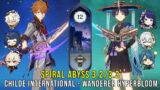 C0 Childe International and C0 Wanderer Hyperbloom – Genshin Impact Abyss 3.2 – Floor 12 9 Stars