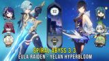 C0 Eula Raiden and C0 Yelan Hyperbloom – Genshin Impact Abyss 3.3 – Floor 12 9 Stars