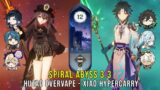 C0 Hutao Overvape and C0 Xiao Hypercarry – Genshin Impact Abyss 3.3 – Floor 12 9 Stars