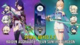 C0 Raiden Aggravate and C4 Jean Sunfire Burgeon – Genshin Impact Abyss 3.2 – Floor 12 9 Stars