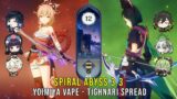 C0 Yoimiya Vape and C0 Tighnari Spread – Genshin Impact Abyss 3.3 – Floor 12 9 Stars